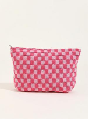 Checkered Cosmetic Bag
