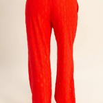 Eyelet Pants-Red