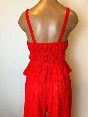 Eyelet Tank-Red