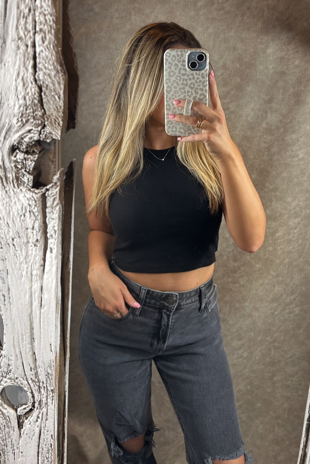 High Neck Cropped Tank