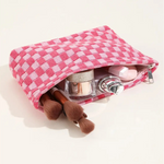 Checkered Cosmetic Bag