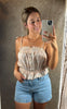 Strappy Plaid Button-Down Cami