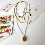 Layered Chain Pendant Necklace (Gold)