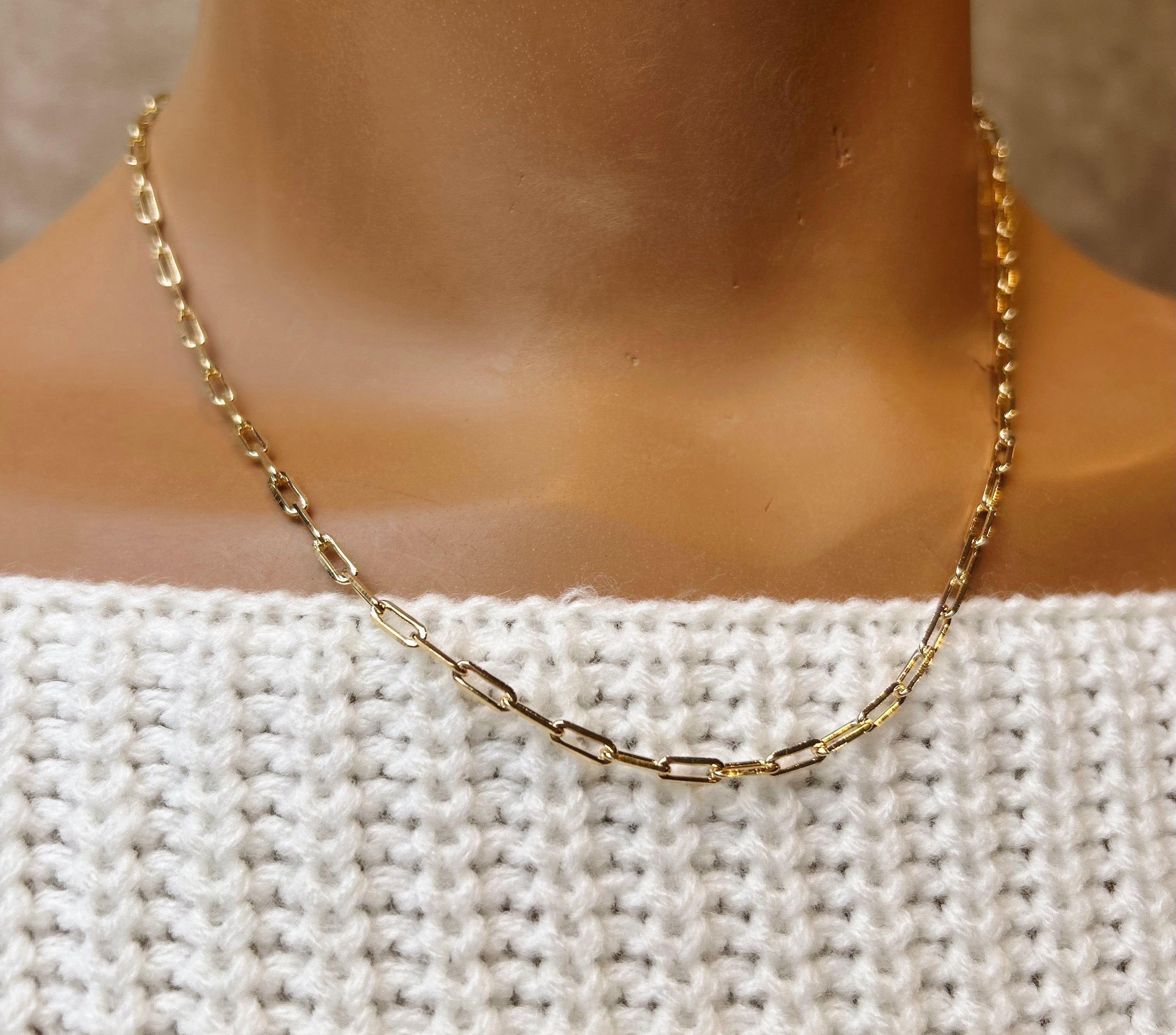 Kimmie Paperclip Necklace 16"