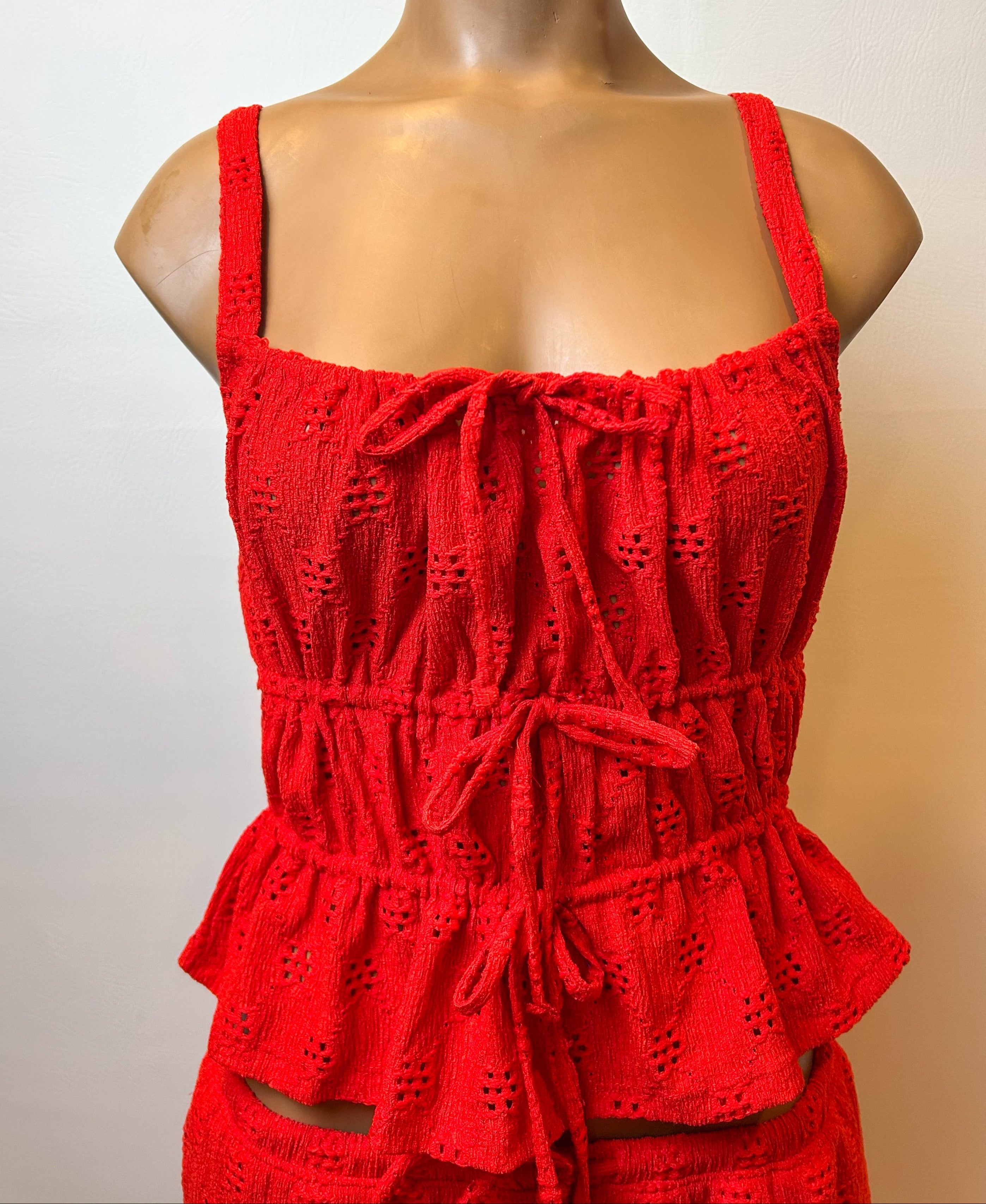 Eyelet Tank-Red