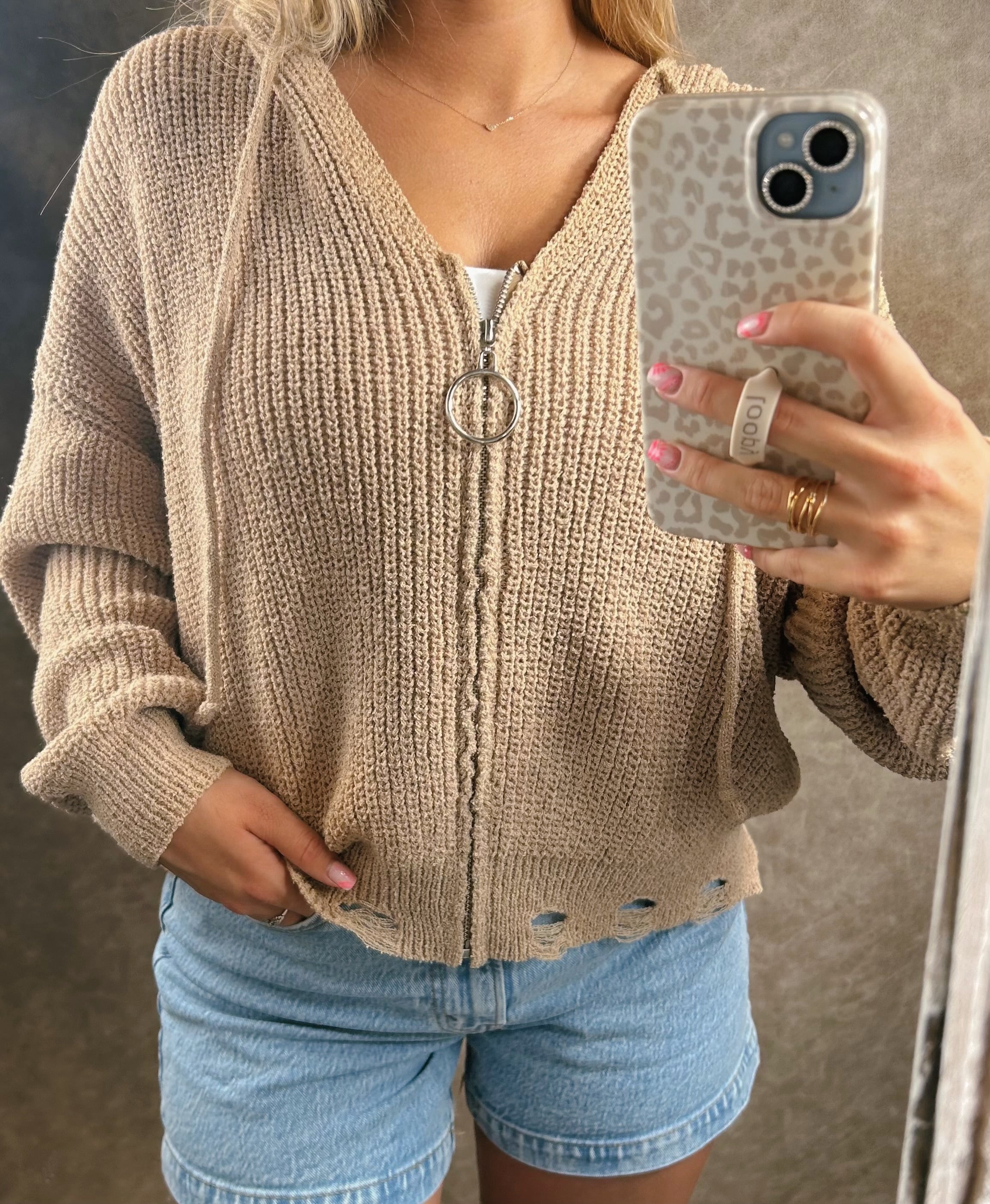 Distressed Zip Jacket