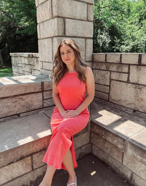Coral Midi Tank Dress