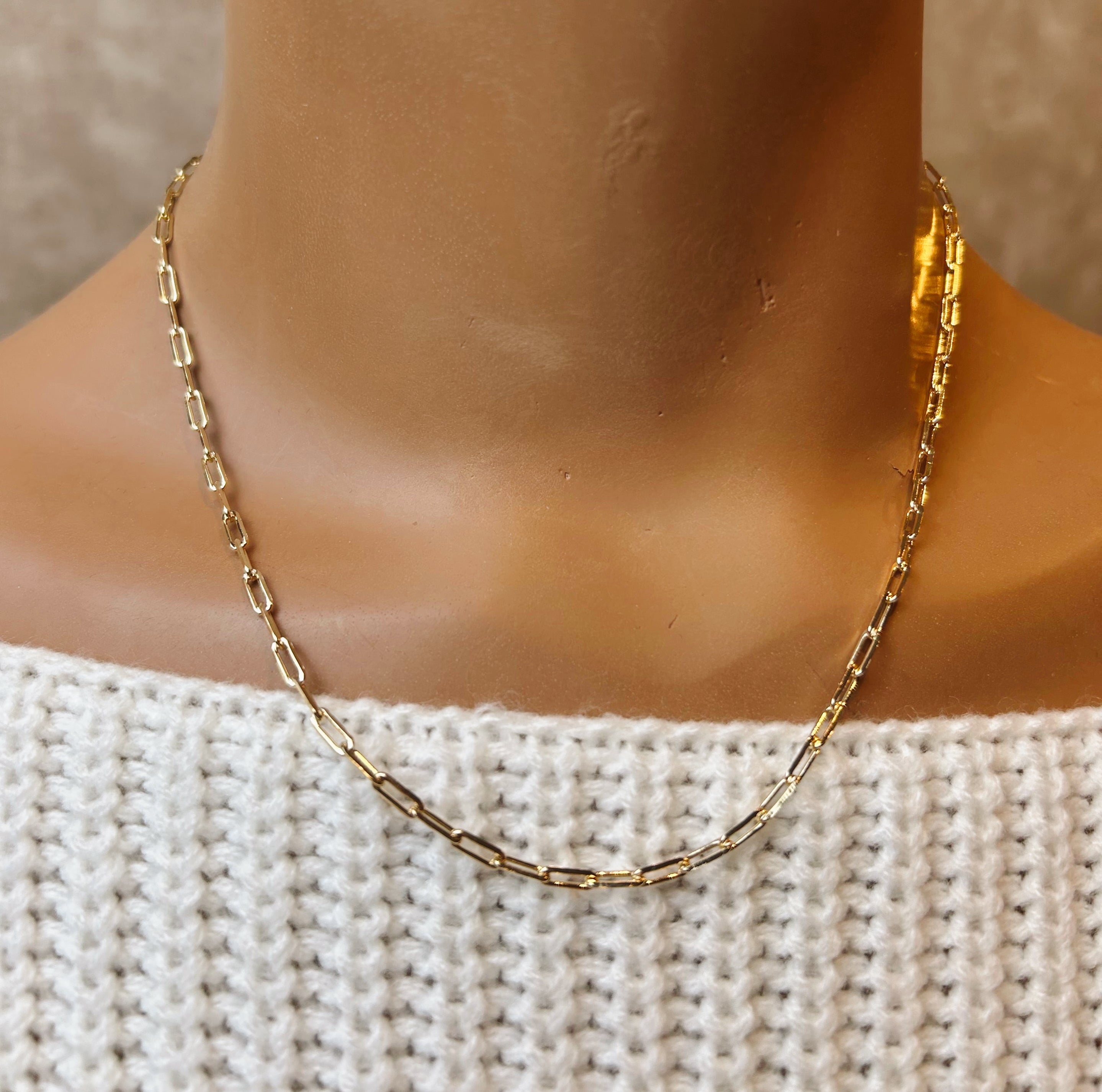 Kimmie Paperclip Necklace 16"