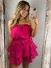 Magenta Ruffled Romper