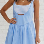 Gingham Beau Blue Contrast Dress