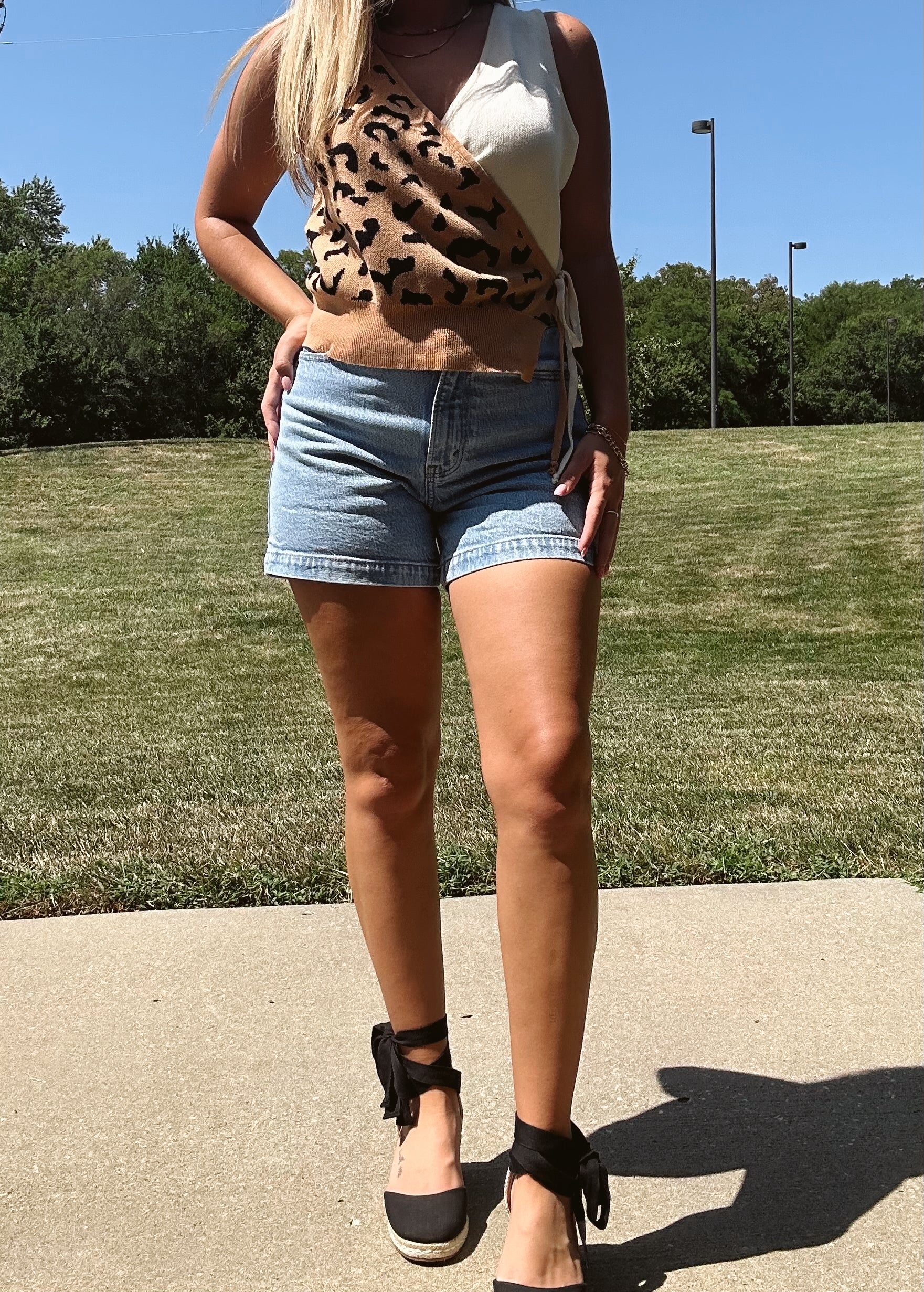 Wild Side Split Tie Tank