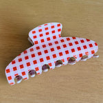 Red/Pink Gingham Claw Clip