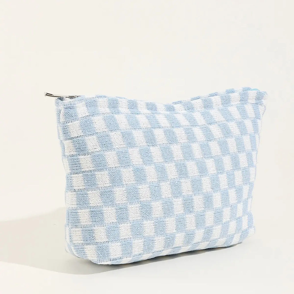 Checkered Cosmetic Bag