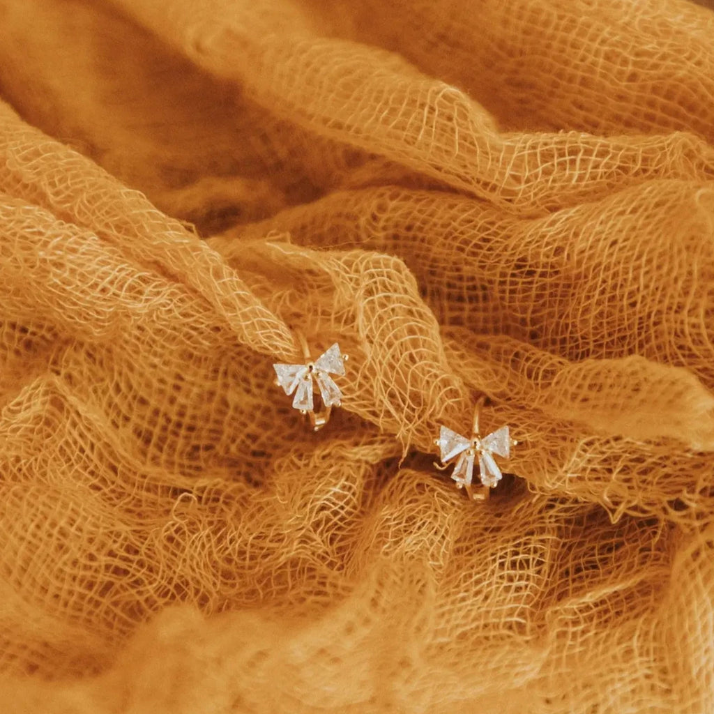 Holly Diamond Bow Huggies