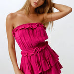 Magenta Ruffled Romper