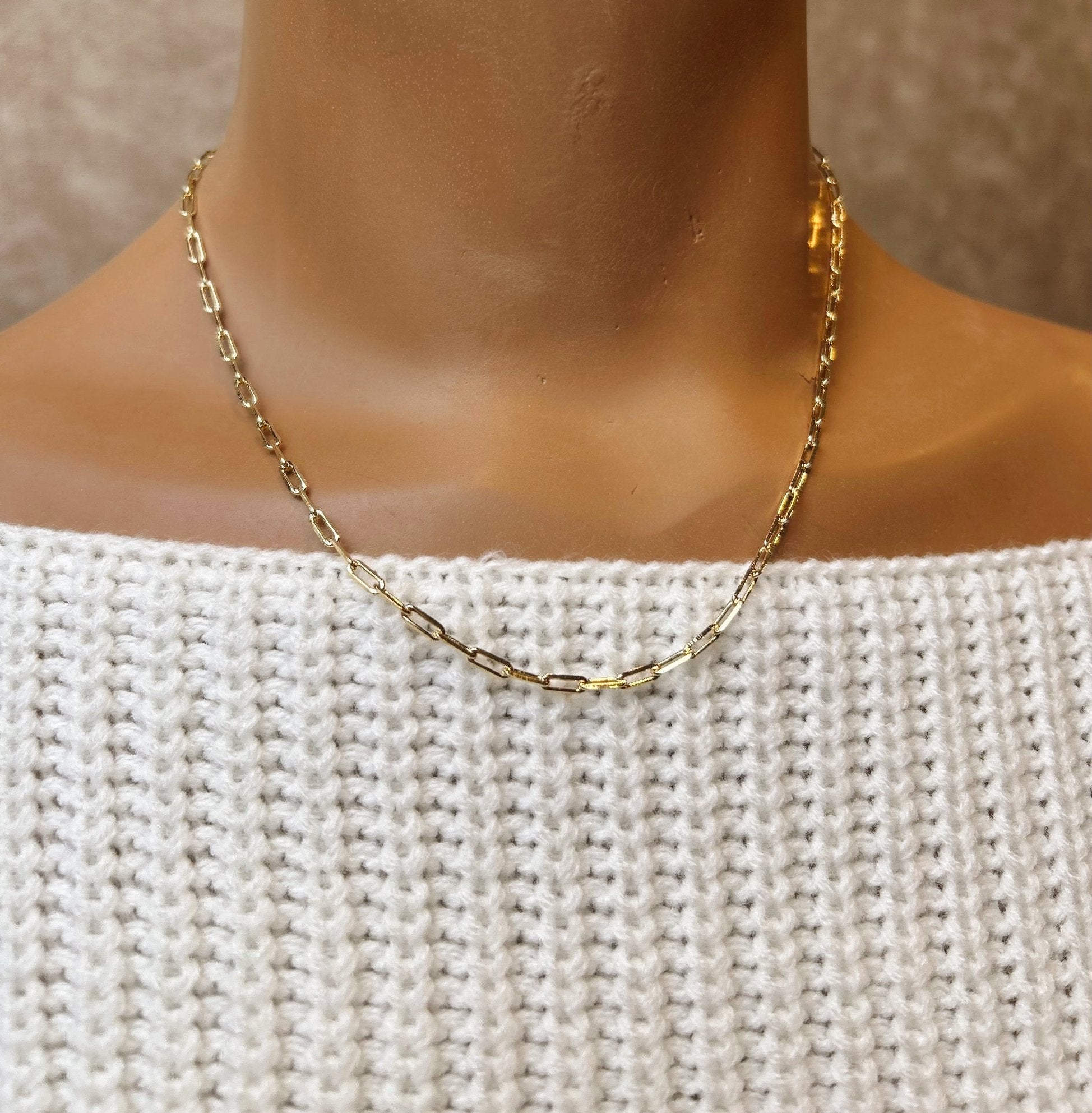 Kimmie Paperclip Necklace 16"