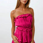 Magenta Ruffled Romper