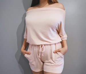 Dreamy Pink Terry Romper